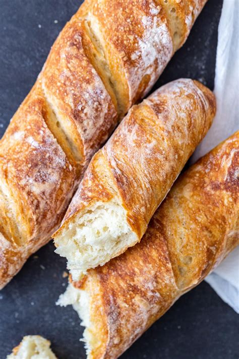 No Knead Bread-long loaf - Momsdish | Baguette recipe, Easy bread ...