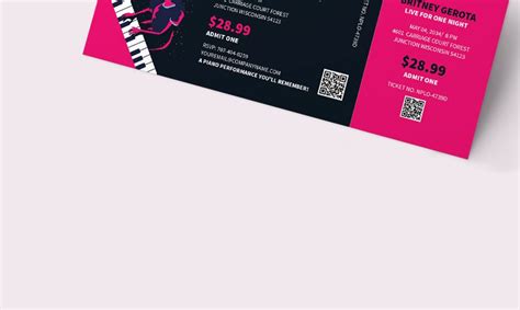 Piano Concert Ticket Template in Pages, Illustrator, Word, PSD ...