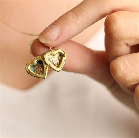 Heart Locket Necklace With Photos Gold Locket With Pictures - Etsy UK