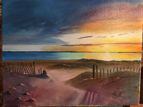 Beach at Sunset 16x20 Oil. 5/7/2018 | Painting, Oil painting, Art