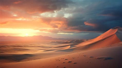 Premium AI Image | sand dunes on the beach at sunset