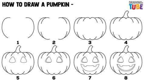 How to Draw a Halloween Pumpkin For Kids | Pumpkin drawing, Easy ...