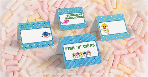 Free Printable Baby Shark Food Labels (Baby Shark Party Printables)