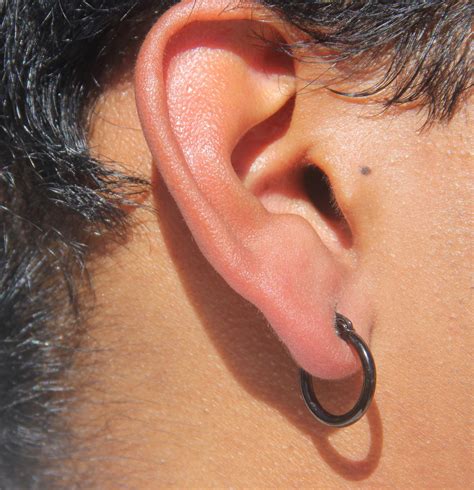 Mens Black Hoop Earrings