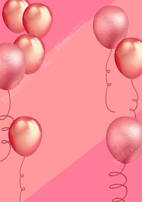 Pink Balloons In Unique Geometric Designs Page Border Background Word ...