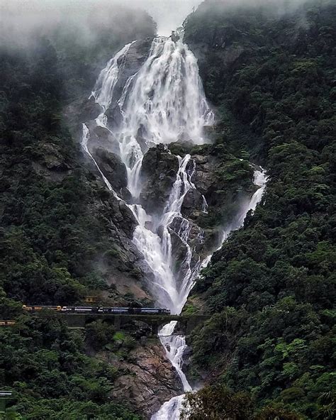 Dudhsagar Falls is a four-tiered waterfall located on the Mandovi River ...