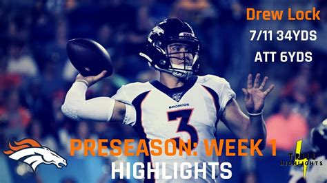 Drew Lock Preseason Week 1 Highlights | Every Dropback 08.01.2019 - YouTube