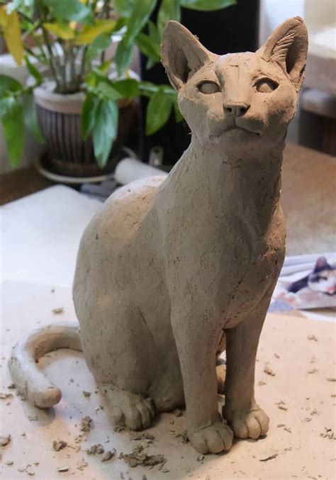 Pet Cat Sculpture Commission | Animal sculptures, Pottery animals, Clay ...