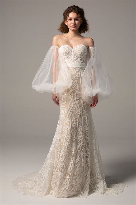 Trumpet Court Train Lace Knitted Fabric Wedding Dress CW2349 | Wedding ...