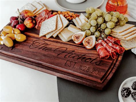 Custom charcuterie board Engraved cutting board Wooden | Etsy