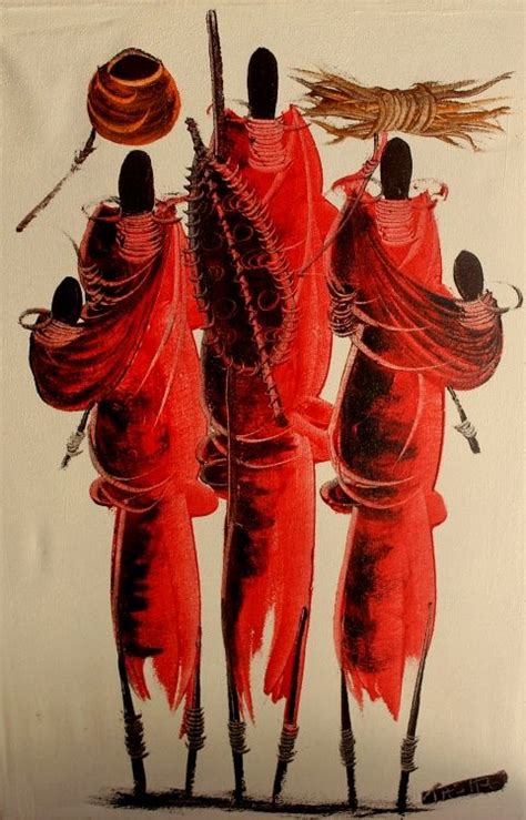 MASAI SAFARImedium Preview print | African art paintings, African ...