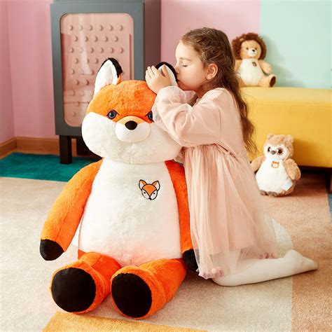 IKASA Giant Fox Stuffed Animal Jumbo Fox Plush Toy - Soft Toy Large ...