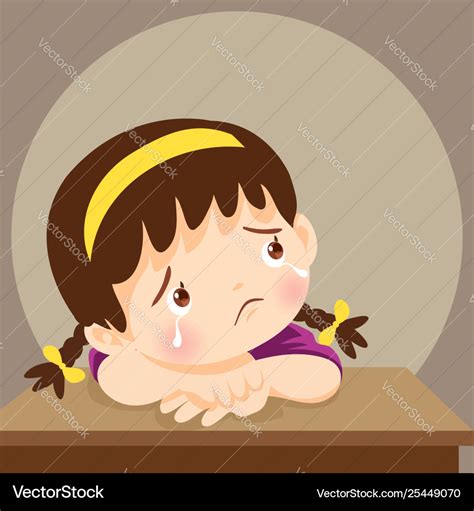 Sad girl need comforting Royalty Free Vector Image