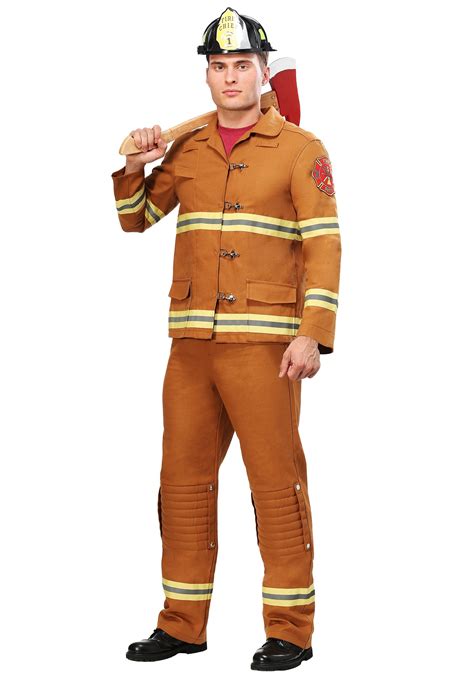 Tan Firefighter Uniform Costume for Men