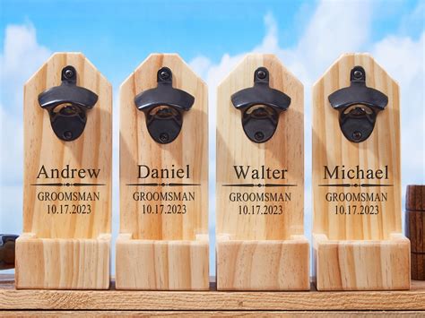 Personalized Wall Mount Bottle Opener Groomsmen Gifts for - Etsy