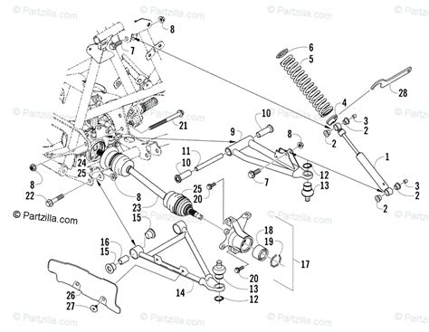 Arctic Cat ATV 2007 OEM Parts Diagram for Front Suspension Assembly ...