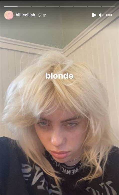 Billie Eilish Debuted New Blonde Hair On Instagram