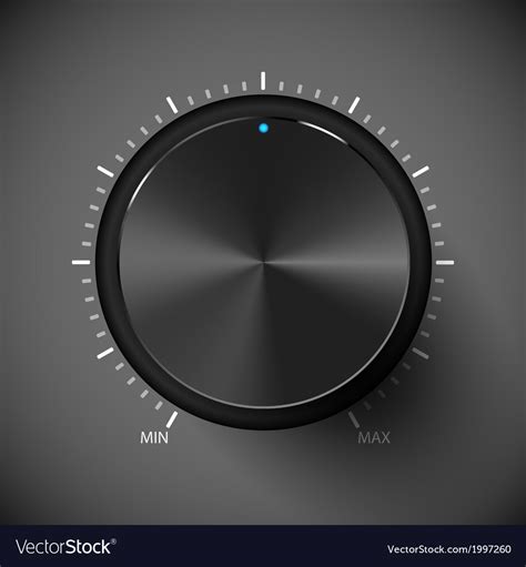 Black volume control button Metall texture Vector Image