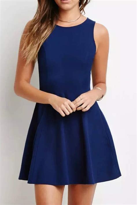 Simple Navy Blue Dress - Sibora Dress