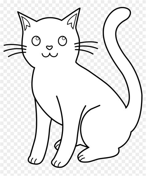 Clip Art - Cat Black And White Drawing - Free Transparent PNG Clipart ...