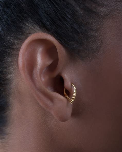 Gold Plated Silver Helix Earring Women's Piercing Helix - Etsy