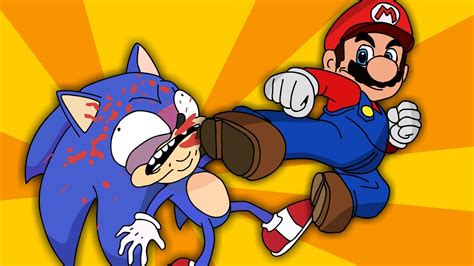 SUPER MARIO vs SONIC The Hedgehog Animation - YouTube