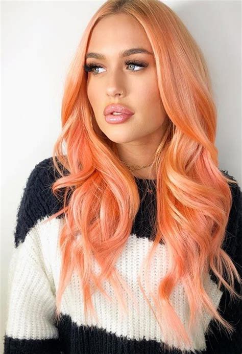 67 Pretty Peach Hair Color Ideas to Embrace | Peach hair colors ...