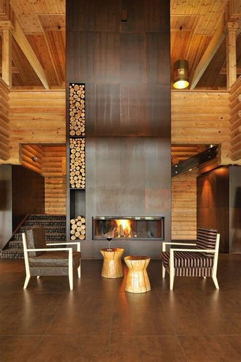 25 Cool Firewood Storage Designs For Modern Homes | Metal fireplace ...