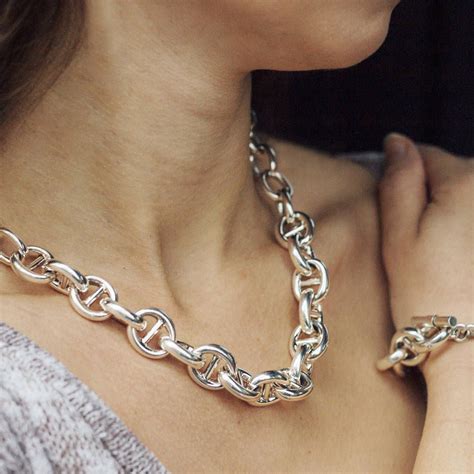 Chunky Sterling Silver Chain Necklace By Otis Jaxon | Chunky silver ...