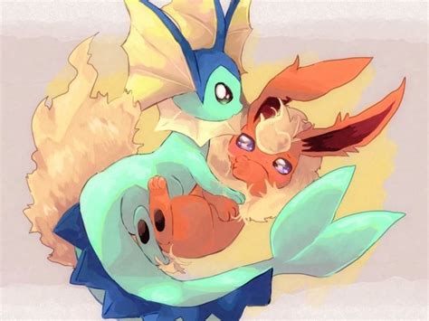 Flareon x Vaporeon | Pokemon flareon, Pokemon eeveelutions, Pokemon eevee