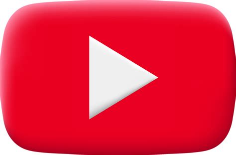 3d youtube logo in red colors. 13666504 PNG