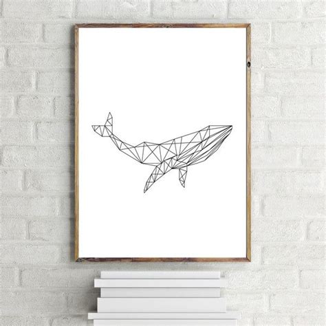 Whale Art Print, Geometric Whale Print, Minimalist Art Print, Instant ...