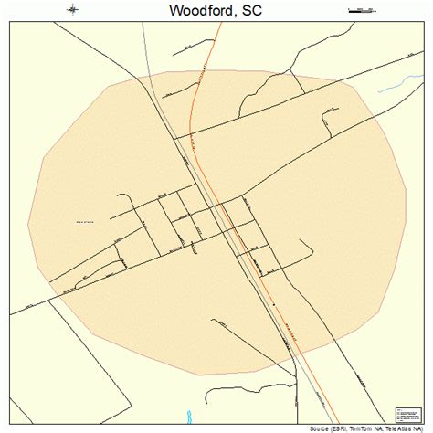 Woodford South Carolina Street Map 4578910