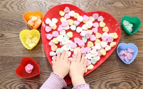 Sorting Conversation Hearts | Quick Toddler Activities