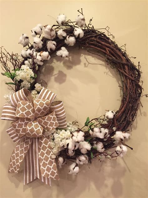 Cotton Boll Wreath | Door wreaths diy, Homemade wreaths, Wreaths