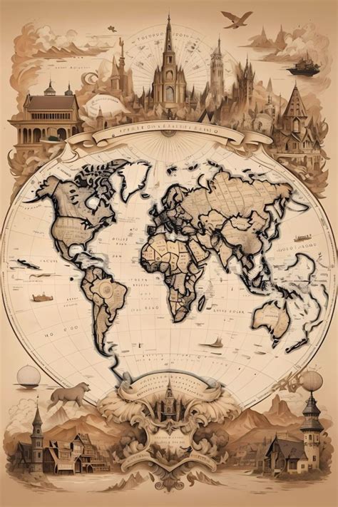 Vintage World Map Poster | Vintage world map poster, World map poster ...