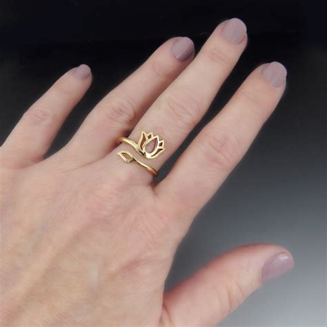 Gold Lotus Flower Ring