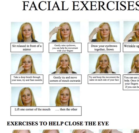 facial excercises http://bellspalsy.org.uk/exercises1.pdf | face fat ...