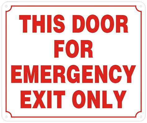 THIS DOOR FOR EMERGENCY EXIT ONLY SIGN -Reflective !!! ( ALUMINUM 5X10 ...