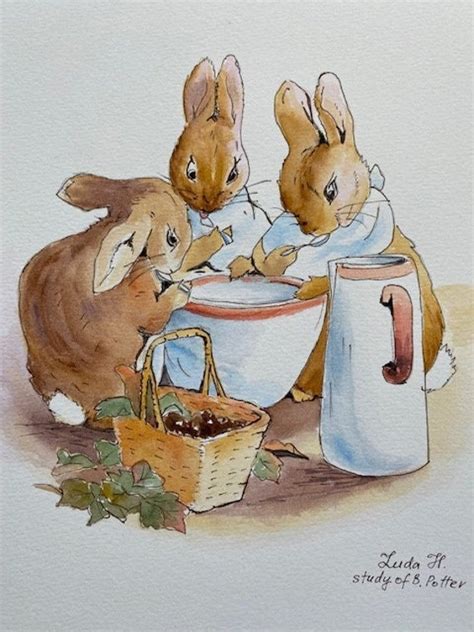 Peter Rabbit Story Original Drawing in Ink and Watercolor - Etsy