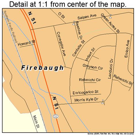 Firebaugh California Street Map 0624134