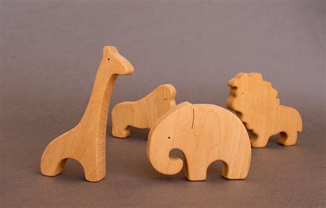 Wooden set of Zoo animals Wooden toys Organic toys for baby | Etsy