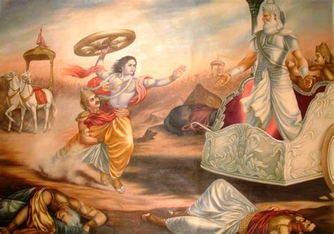 Krishna Attacks Bhishma in The Battlefield of Kurukshetra | Exotic ...