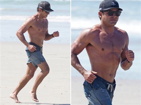 Zac Efron Goes for Shirtless Beach Run in Costa Rica