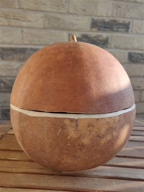 Authentic African CALABASH BOWL and LID Gourd Hand Carved 2 | Etsy