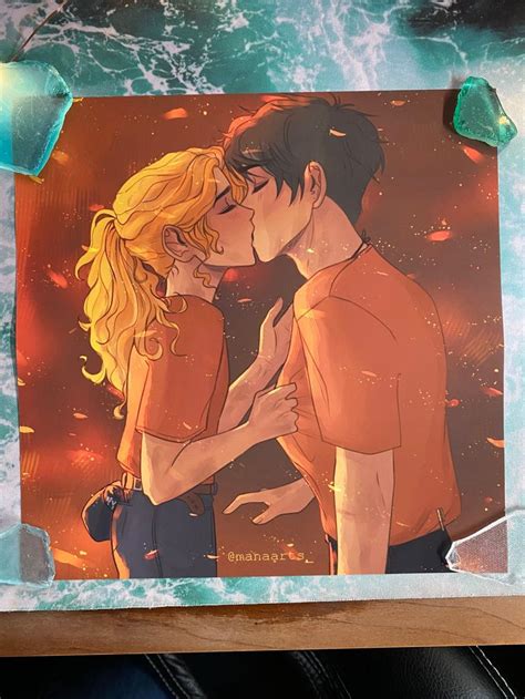 Percy Jackson Percabeth First Kiss Fine Art Print Percy Jackson and the ...