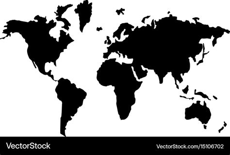 World map black color icon Royalty Free Vector Image