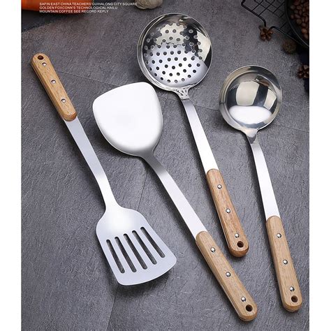 Stainless Steel Cookware Long Handle Kitchen Set Cooking Tools Scoop ...