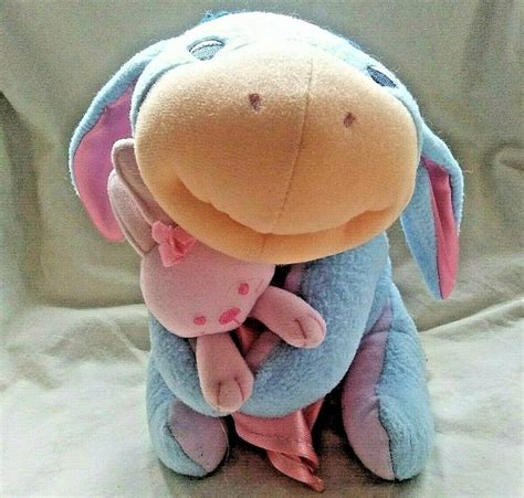 Disney Fisher Price Winnie The Pooh Baby Eeyore Plush Animal with Pink ...