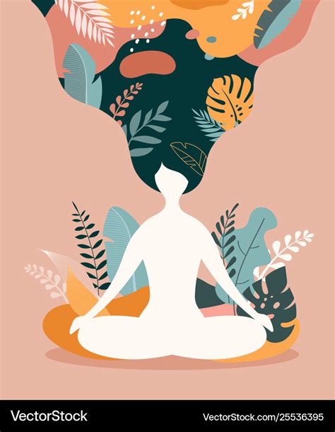 Mindfulness meditation and yoga background Vector Image